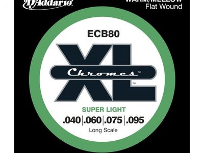 DADDARIO Strings Encordado | Bajo | 040-060-075-095 | 4 cuerdas | Chromes Flat | Escala larga |