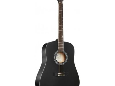 Guitarra Acustica | Cuerpo Dreadnought | Diapasón Rosewood | Tapa Tilo | Fondo y Aro de Tilo | Clavijas Die-Cast | Cejilla de Nubone | Color Black