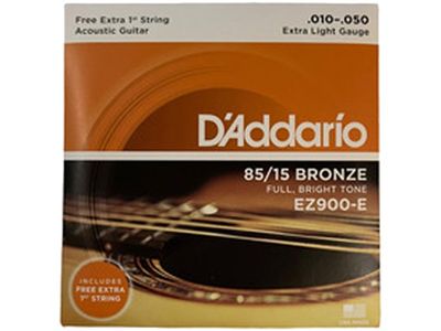 DADDARIO Strings Encordado | Acustica | 010-050 | Bronze 85/15 | Extra Lite | Extra 1ra cuerda | MCx10