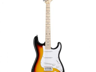 SX Guitarra Electrica | Modern Series | STR | Diapason Maple | SSS | Pickguard Blanco 3 capas | Funda incluida | Sunburst 3 Tonos
