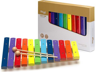 STAGG XILOFON STAGG DE MADERA 12 NOTAS DE COLORES-CON GOLPEADOR