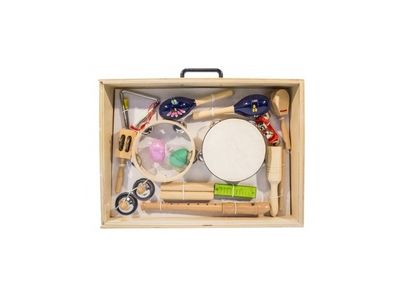 KNIGHT Set de percusion | p/niños | 10 instr | Marac+Pand+Tambour+huevos+Flauta+TocToc