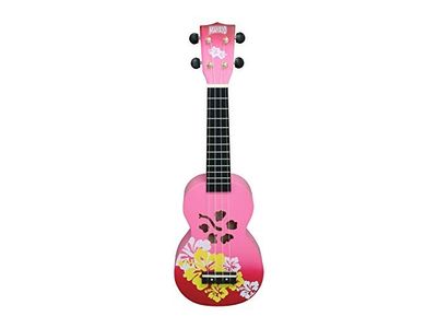 MAHALO Ukelele | Soprano | HIBISCUS | Sengon | Diapason Caoba | Enc. Aquila | Funda | Rojo esfumado
