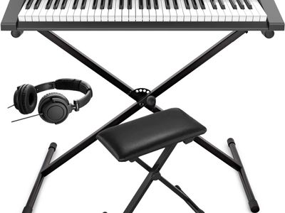 DONNER TECLADO DIGITAL DONNER DEK620 COMBO-61TECLAS SENSITIVO-ENTRADA PARA MIC-SOPORTE-BANQUETA-AURICULAR