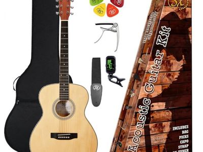 SX Pack | Guitarra Acustica | Cuerpo Triple "0" | Funda-Afinador-Capo-Puas-Correa | Color Natural Mate