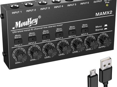 DONNER MIXER DE AUDIO DONNER MAMX2 MOUKEY-6 CANALES