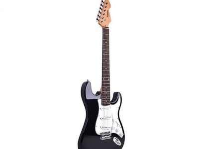 kANSAS Guitarra electrica | Tipo STR | Diap, Rosewood | 3 microfonos simples | Black