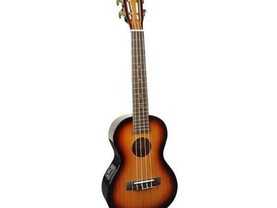 MAHALO Ukelele | Tenor | JAVA | Electroacustico "MVT2" | Tono-Vol-Afinador | Fondo arqueado | Diapason Teca | Enc. Aquila | Mastil Caoba | Funda | Sunburst 3 tonos