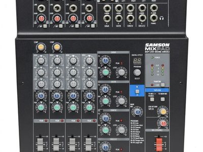SAMSON Mixer 12ch, 4xlr+4st, DSP, Efectos, Phanton, USB