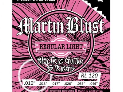 MARTIN BLUST Encordado | p/Guitarra Electrica | 010 - 013 - 017 - 026 - 036 - 046 | Regular Light | DOBLE PRIMERA | MCx10