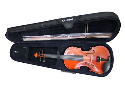 CERVINI Violin | Estudio | 3/4 | Tapa de Abeto | Cuerpo de Maple | Arco Clasico | Puente Maple | Mentonera de Madera | c/Estuche Semi rigido | Natural