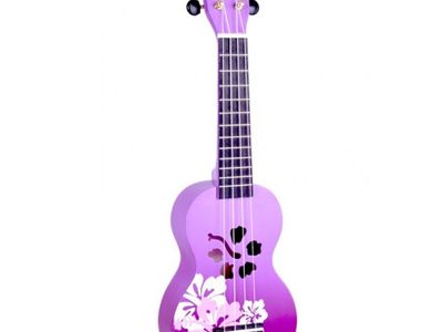 MAHALO Ukelele | Soprano | HIBISCUS | Sengon | Diapason Caoba | Enc. Aquila | Funda | Violeta esfumado