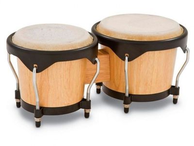 KNIGHT Bongo de madera, cuerpo tirantes 2 colores , 6" + 7", tensor fino, aro recto