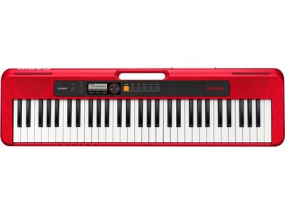 CASIO Teclado | Casiotone | 61 Teclas | 400 Sonidos | 48 Polifonia | 77 Ritmos | USB micro B | Conexión a APP | Dance Music Mode| Audio In | Line Out 3,5 | Rojo