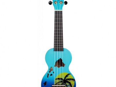 MAHALO Ukelele | Soprano | HAWAI | Sengon | Diapason Caoba | Enc. Aquila | Funda | Azul esfumado