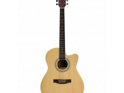 TEXAS Guitarra Electroacustica | Cuerpo Concert | Tapa Tilo | Aro y fondo Tilo | Clavijas Die-Cast Cromadas | EQ 4 vias | Cenefa | Color Natural MATE