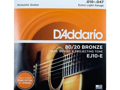 Encordado | Acustica | 010-014-023-030-039-047 | Bronce 80/20 | Extra Light | Extra 1ra cuerda | MCx10