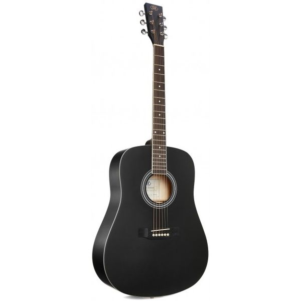 Guitarra Acustica | Cuerpo Dreadnought | Diapasón Rosewood | Tapa Tilo | Fondo y Aro de Tilo | Clavijas Die-Cast | Cejilla de Nubone | Color Black