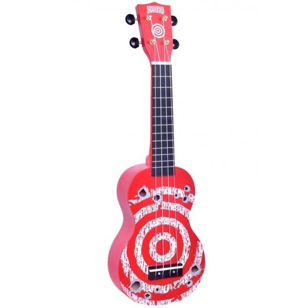 Ukelele | Soprano | TARGET | Sengon | Diapason Caoba | Enc. Aquila | Funda | Rojo militar