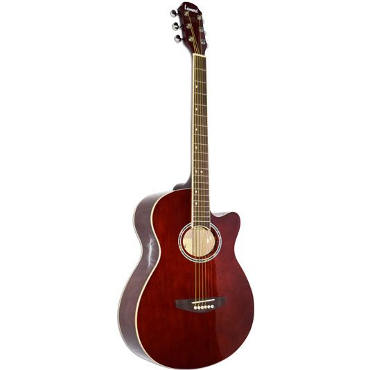 GUITARRA ACUSTICA LEONARD CON CORTE-COLOR MARRON