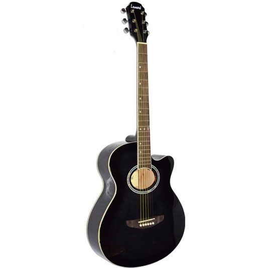 GUITARRA ACUSTICA LEONARD CON CORTE-COLOR NEGRO