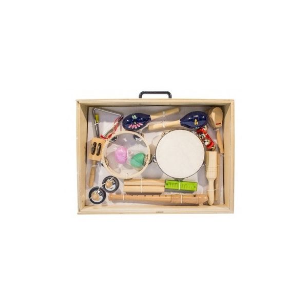Set de percusion | p/niños | 10 instr | Marac+Pand+Tambour+huevos+Flauta+TocToc