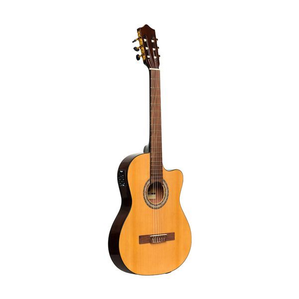 GUITARRA CLASICA STAGG 1/2 CAJA DE PINO-EQ 5 BANDAS Y AFINADOR- CON CORTE