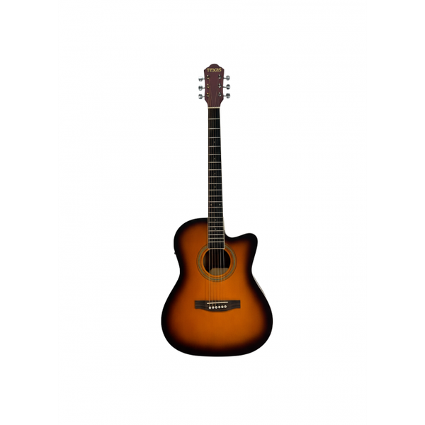 Guitarra Electroacustica | Cuerpo Concert | Tapa Tilo | Aro y fondo Tilo | Clavijas Die-Cast Cromadas | EQ 4 vias | Cenefa | Color 3T Sunburst MATE