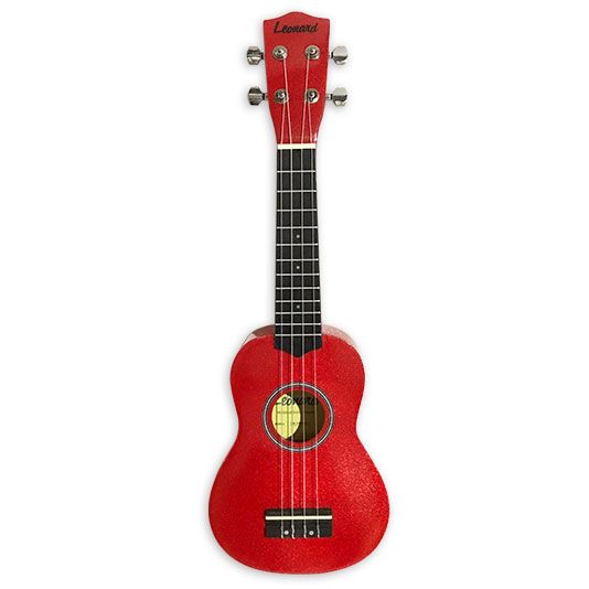 UKELELE LEONARD SOPRANO CON FUNDA - COLOR ROJO