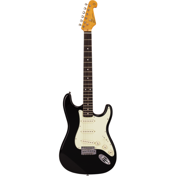 Guitarra Electrica | Vintage Series | STR | RW | SSS | Pickguard Blanco | Cuerdas Daddario | Funda incluida | Black
