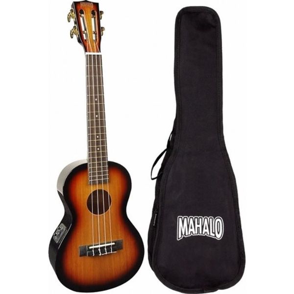 Ukelele | Concierto | HANO | Electroacustico Vol +Tono | Sengon | Diapason Caoba | Enc. Aquila | Puente Caoba | Funda | Sunburst 3 tonos