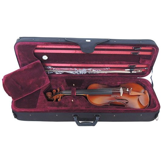 VIOLIN STRADELLA 4/4-TAPA PINO MACIZA-AROS Y FONDO MAPLE MACIZO-ESTUCHE RECTANGULAR HIGROMETRO-ARCO